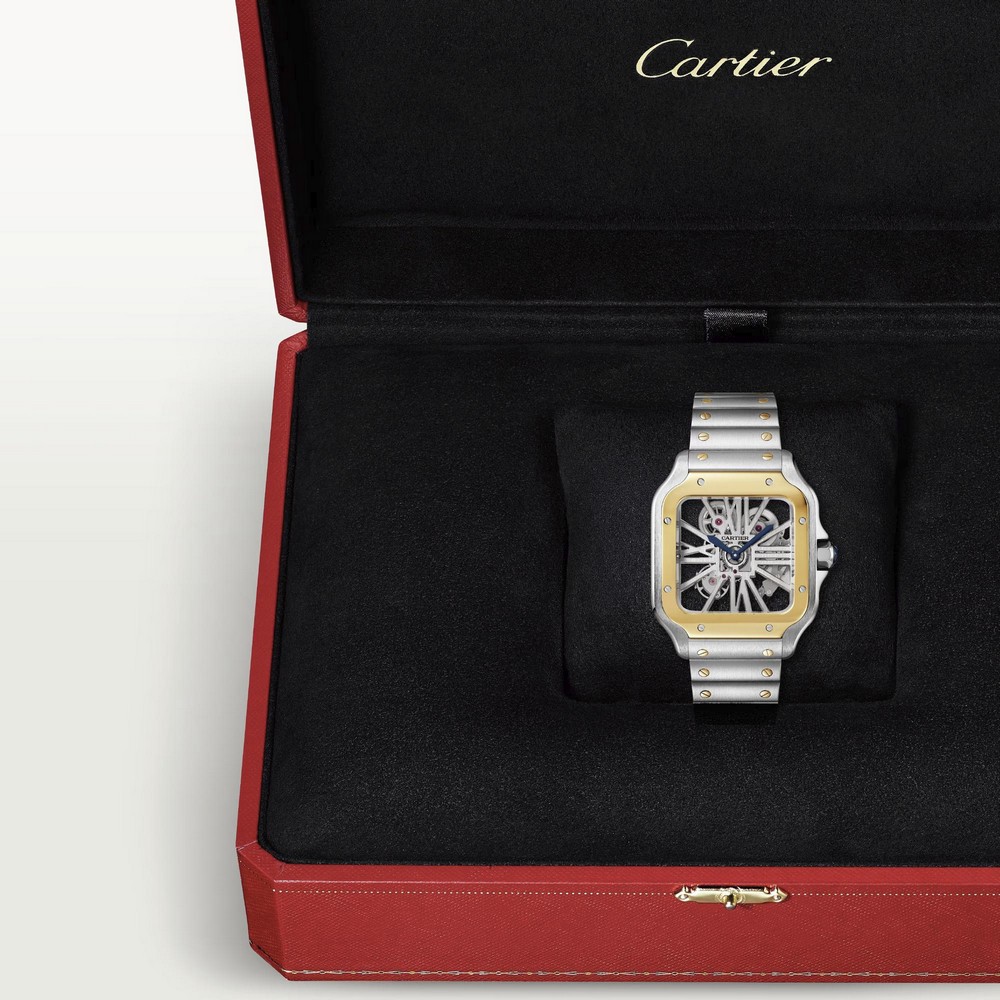 Đồng Hồ Cartier Santos De Cartier Large Watch Nam Xám Vàng